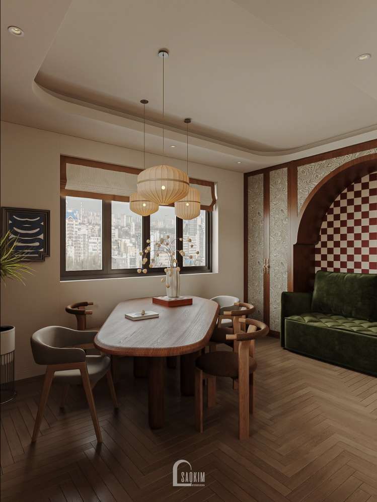 Thiết kế không gian phòng làm việc liền kề Vinhomes Ocean Park 3 theo phòng cách Contemporary mix Mid - Century